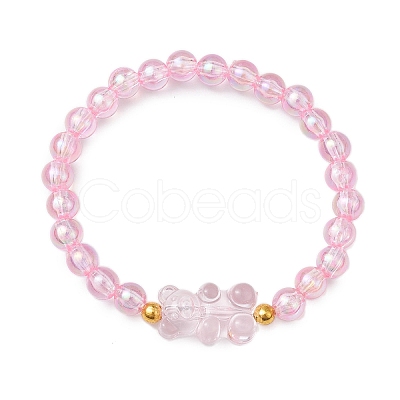 8Pcs 8 Colors Acrylic Beaded Stretch Bracelet Sets BJEW-JB11236-1