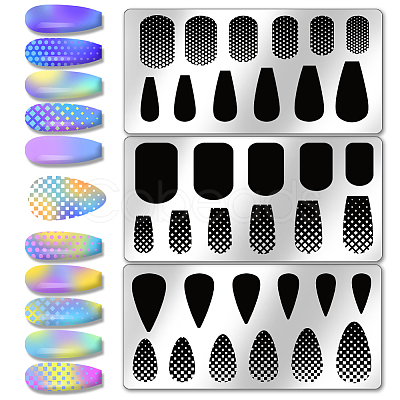 Stainless Steel DIY Nail Art Templates MRMJ-WH0092-066-1