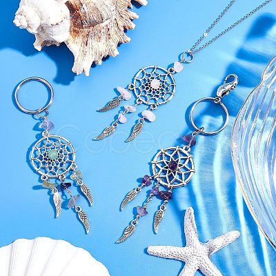 Natural Gemstone Chip Keychain KEYC-NB0001-04-1