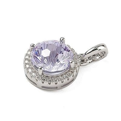 925 Sterling Silver Pave Cubic Zirconia Pendants STER-B009-01B-05-1