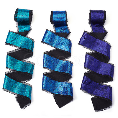 3 Rolls 3 Colors Polyester Frayed Ribbon DIY-TA0011-50-1