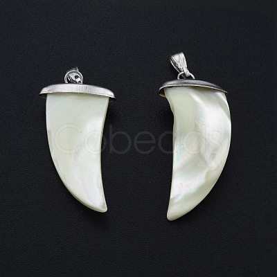 Natural Trochid Shell/Trochus Shell Pendants SSHEL-G024-06P-1