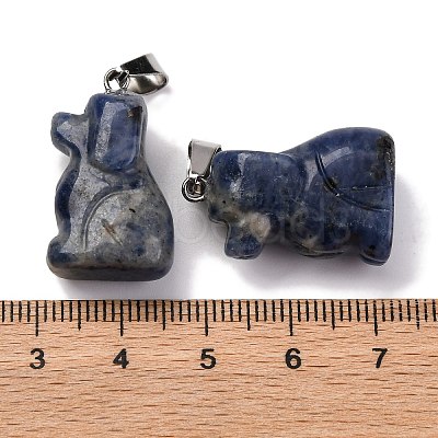 Natural Blue Spot Jasper Pendants G-B127-07P-02-1