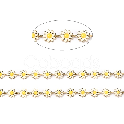 Golden Brass Enamel Link Chains CHC-H103-06F-G-1