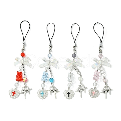 Acrylic Mobile Phone Straps HJEW-FZ00017-03-1
