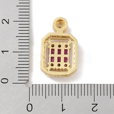 Rack Plating Brass Micro Pave Cubic Zirconia Pendants KK-A224-20G-01-1