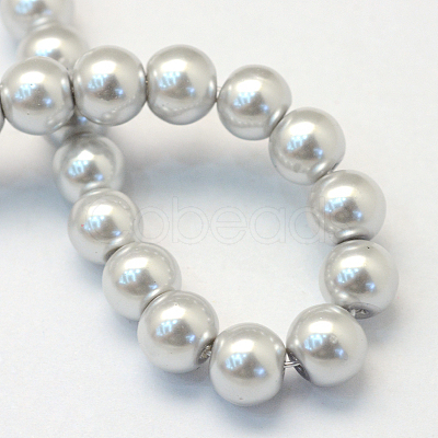 Baking Painted Pearlized Glass Pearl Round Bead Strands HY-Q003-6mm-62-1