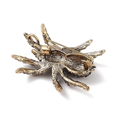 Holloween Spider Alloy Rhinestone Brooches JEWB-S023-02A-1