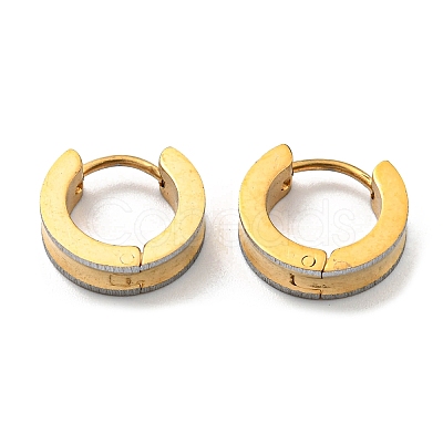 304 Stainless Steel Textured Hoop Earrings EJEW-P230-01A-G01-1