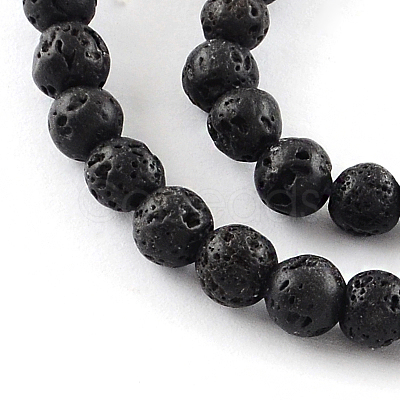 Natural Dyed Lava Rock Gemstone Round Bead Strands G-R293-03-1