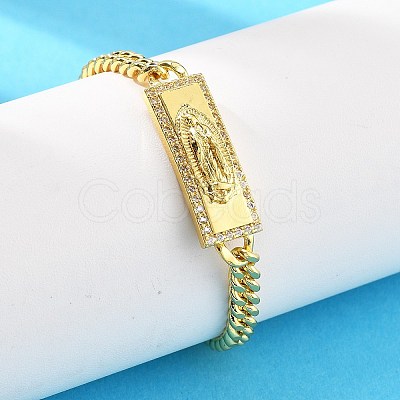 Brass Cuban Link Chain Bracelets BJEW-A035-01G-1