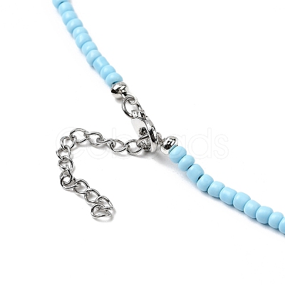 2Pcs 2 Colors Glass Seed Beaded Necklaces Set NJEW-FZ00029-1