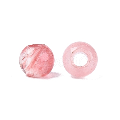 Cherry Quartz Glass European Beads G-Q607-02D-1