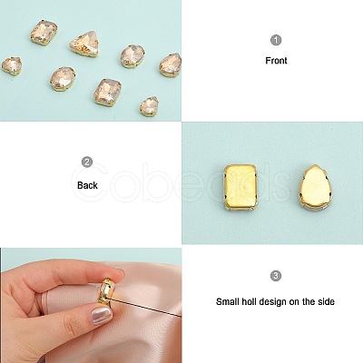 140Pcs 12 Style Mixed Shape Sew on Rhinestone FIND-CA0007-43E-1