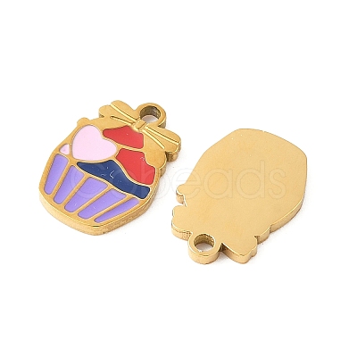 304 Stainless Steel Enamel Charms STAS-R168-01A-G-1