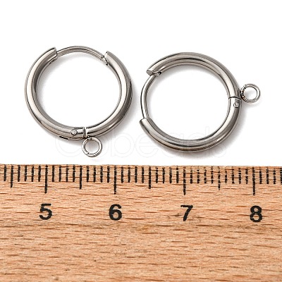 201 Stainless Steel Hoop Earring Findings STAS-D379-05C-P-1
