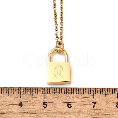 304 Stainless Steel Rolo Chain Pendant Necklaces NJEW-S444-01G-17-1