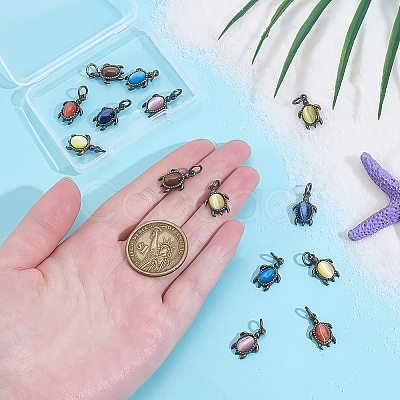 14Pcs 7 Colors Brass Pendants KK-PH0013-73-1