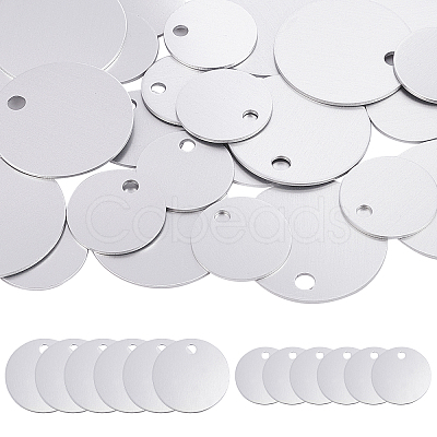 30Pcs 2 Style Blank Round Aluminum Engraved Pet Dog ID Tag FIND-GA0001-83-1