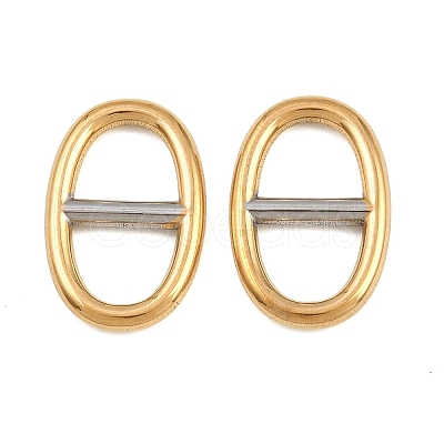 Ion Plating(IP) 304 Stainless Steel Oval Links Connector Charms STAS-F366-02A-GP-1