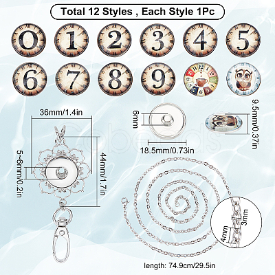 SUNNYCLUE DIY Half Round Pendant Necklace Making Kits DIY-SC0020-01A-1