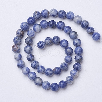 Natural Blue Spot Jasper Beads Strands G-D855-10-8mm-1