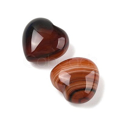 Natural Agate(Dyed & Heated) Heart Palm Stone G-Q021-04G-1