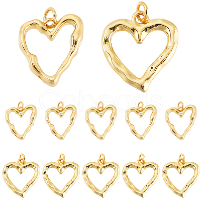 12Pcs 2 Styles Rack Plating Brass Pendants KK-BBC0024-10-1