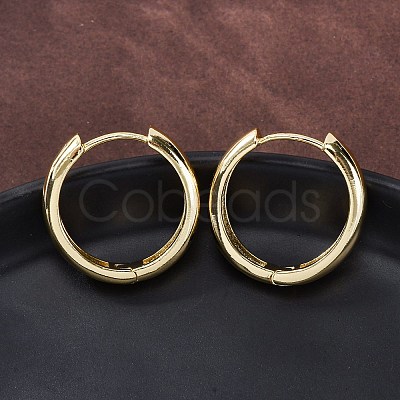 Brass Huggie Hoop Earrings EJEW-F260-01B-G-1