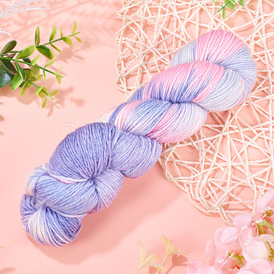 1 Skein Gradient Segment Dyed 80% Wool 20% Acrylic Blended Yarn OCOR-TA0003-02C-1