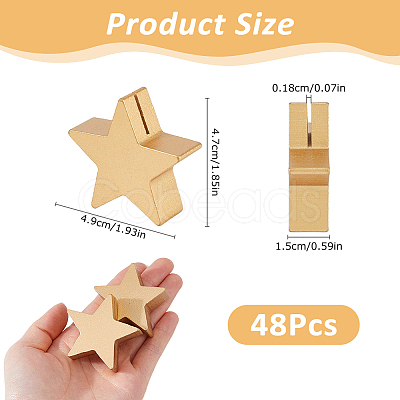 4 Sets Wood Name Card Clip AJEW-FH0009-24A-1