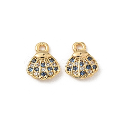 Brass Micro Pave Cubic Zirconia Charms KK-C099-01H-G-1