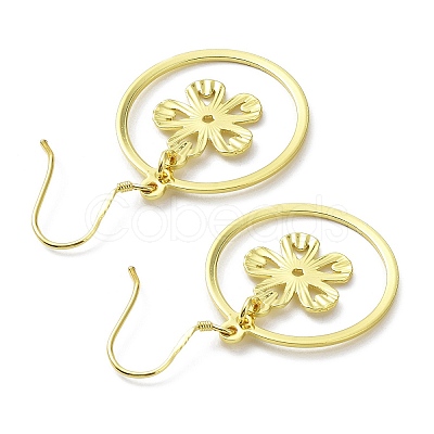 Snowflake & Flower Asymmetrical Earrings KK-C029-08G-1