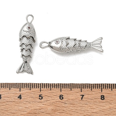 Brass Micro Pave Orange Red Cubic Zirconia Pendants KK-A269-01B-P-1