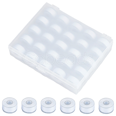 25Pcs Polyester Sewing Thread with Transparent Bobbin Box Sets SENE-WH20003-001B-1