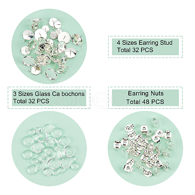 Unicraftale DIY Stud Earring Findings Making Kits DIY-UN0002-27S-1