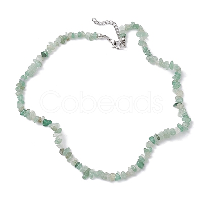 Natural Green Aventurine Chip Beaded Necklace NJEW-JN04615-14-1