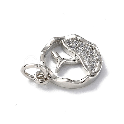 Brass Micro Pave Cubic Zirconia Charms ZIRC-F131-18P-1