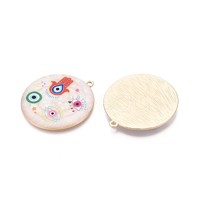Printed Alloy Enamel Pendants ENAM-N071-12G-02-1