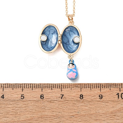 Magnetic Brass Enamel Egg with Girls Locket Pendant Necklaces for Women LS-KK-CBAF5B9-02G-01-1