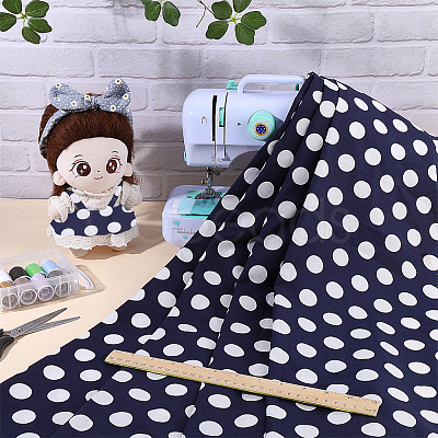2 Yards Polka Dot Pattern Cotton Fabric DIY-FG0009-96-1