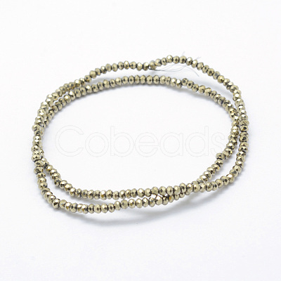 Electroplate Glass Beads Strands X-EGLA-J144-FP-A04-1