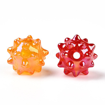 AB Plating Opaque Acrylic Beads JACR-T003-02-1