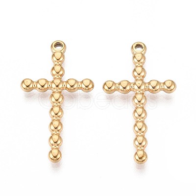 304 Stainless Steel Religion Cross Pendants STAS-T067-34G-1