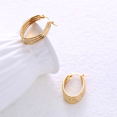 Stainless Steel Triple U-Shaped Hoop Earrings WT3801-1