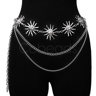 Alloy Sun Link 3 Layer Waist Chains for Women WGF4895-02-1