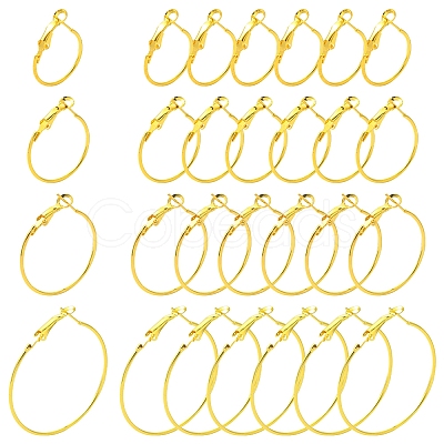32Pcs 4 Styles Iron Huggie Hoop Earring Findings IFIN-FS0001-50-1