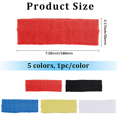 5Pcs 5 Colors Cotton & Spandex Yarns Exercise Elastic Headbands OHAR-CY0001-13-1