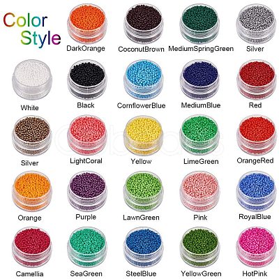 24 Colors Grade A Glass Seed Beads Sets SEED-PH0004-03-1