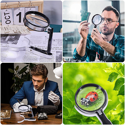 Round Acrylic Portable Clip-On Magnifying Glass AJEW-WH0673-22-1